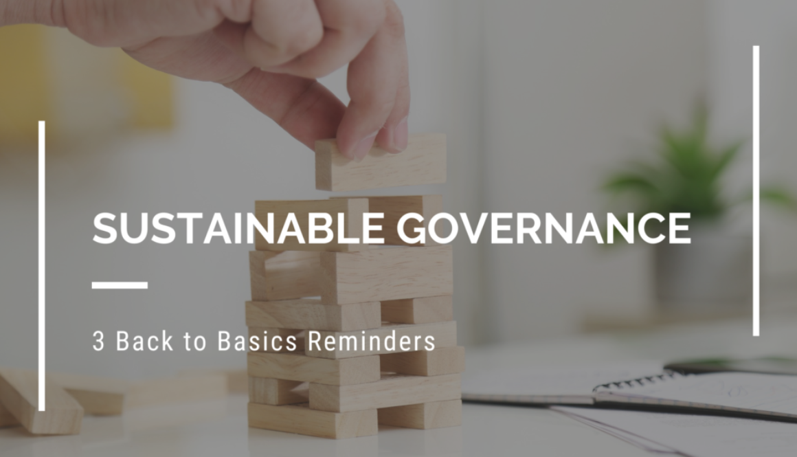 Sustainable Governance Back to Basics